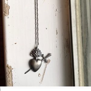 Bloodmilk jewels heart sword necklace silver